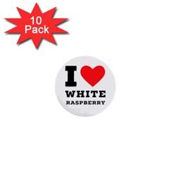 I Love White Raspberry 1  Mini Buttons (10 Pack)  by ilovewhateva