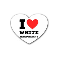 I Love White Raspberry Rubber Coaster (heart) by ilovewhateva