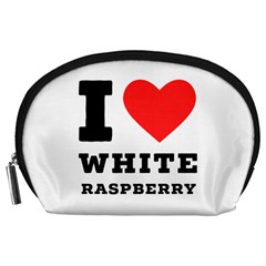 I Love White Raspberry Accessory Pouch (large) by ilovewhateva