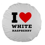 I love white raspberry Large 18  Premium Flano Round Cushions Back