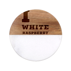 I Love White Raspberry Classic Marble Wood Coaster (round)  by ilovewhateva