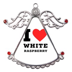 I Love White Raspberry Metal Angel With Crystal Ornament by ilovewhateva