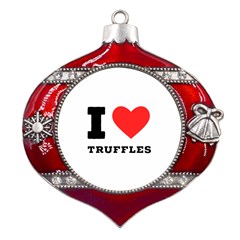 I Love Truffles Metal Snowflake And Bell Red Ornament by ilovewhateva