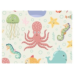 Underwater-seamless-pattern-light-background-funny Premium Plush Fleece Blanket (extra Small) by Salman4z