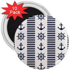 Nautical-seamless-pattern-vector-illustration 3  Magnets (10 Pack)  by Salman4z