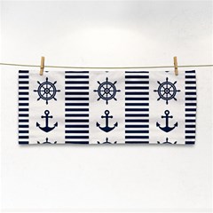 Nautical-seamless-pattern-vector-illustration Hand Towel by Salman4z