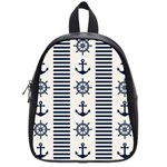 Nautical-seamless-pattern-vector-illustration School Bag (Small) Front