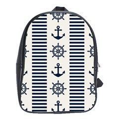 Nautical-seamless-pattern-vector-illustration School Bag (xl) by Salman4z