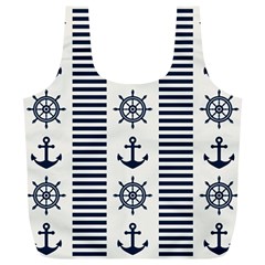 Nautical-seamless-pattern-vector-illustration Full Print Recycle Bag (xl) by Salman4z