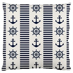 Nautical-seamless-pattern-vector-illustration Large Premium Plush Fleece Cushion Case (two Sides) by Salman4z