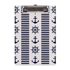 Nautical-seamless-pattern-vector-illustration A5 Acrylic Clipboard by Salman4z