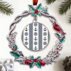 Nautical-seamless-pattern-vector-illustration Metal X mas Wreath Holly Leaf Ornament