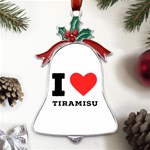 I love tiramisu Metal Holly Leaf Bell Ornament Front