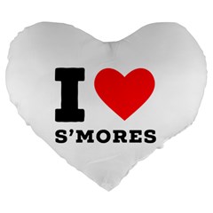 I Love S’mores  Large 19  Premium Heart Shape Cushions by ilovewhateva