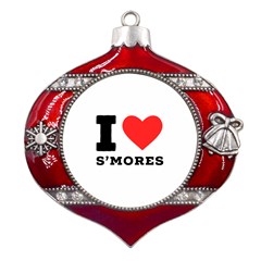 I Love S’mores  Metal Snowflake And Bell Red Ornament by ilovewhateva