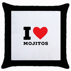 I love mojitos  Throw Pillow Case (Black)