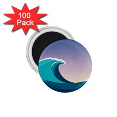 Tsunami Tidal Waves Wave Minimalist Ocean Sea 1 75  Magnets (100 Pack)  by Ravend