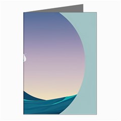 Tsunami Tidal Waves Wave Minimalist Ocean Sea Greeting Cards (pkg Of 8) by Ravend