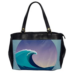 Tsunami Tidal Waves Wave Minimalist Ocean Sea Oversize Office Handbag by Ravend