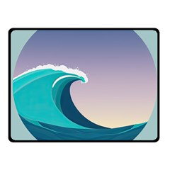 Tsunami Tidal Waves Wave Minimalist Ocean Sea Fleece Blanket (small) by Ravend