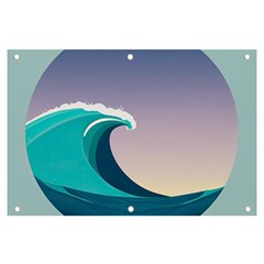 Tsunami Tidal Waves Wave Minimalist Ocean Sea Banner And Sign 6  X 4  by Ravend