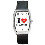 I love martini Barrel Style Metal Watch Front