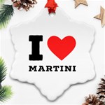 I love martini Snowflake Ornament (Two Sides) Front