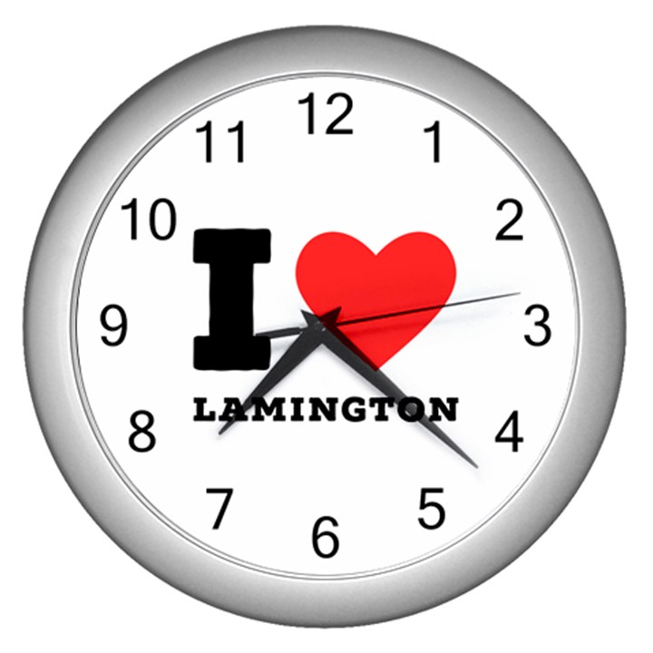 I love lamington Wall Clock (Silver)