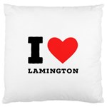 I love lamington Large Premium Plush Fleece Cushion Case (One Side) Front