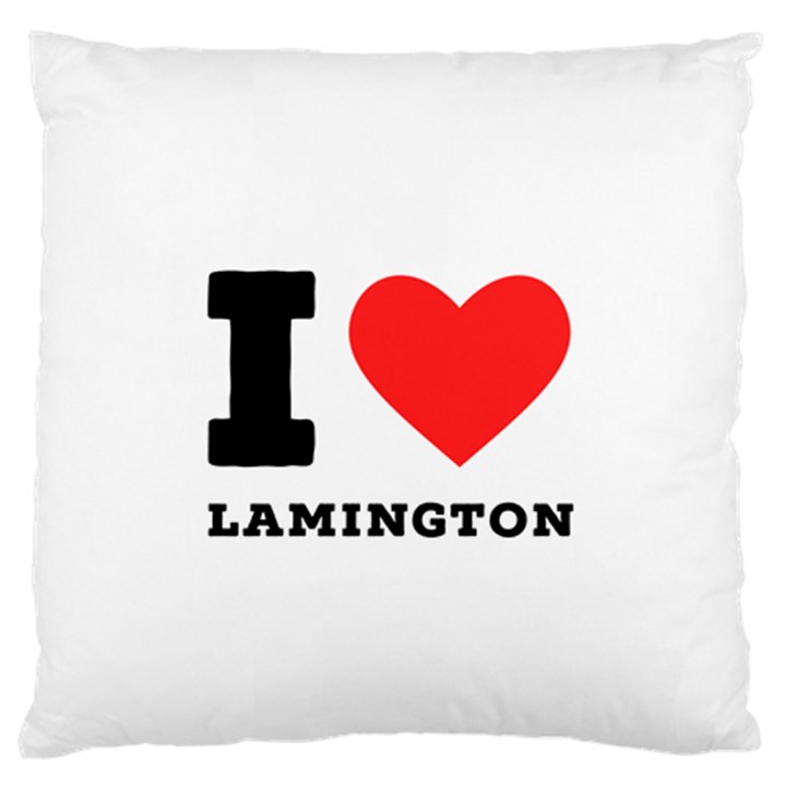 I love lamington Large Premium Plush Fleece Cushion Case (One Side)