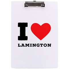 I Love Lamington A4 Acrylic Clipboard by ilovewhateva