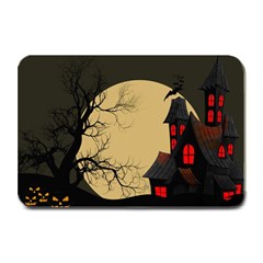 Halloween Moon Haunted House Full Moon Dead Tree Plate Mats by Ravend