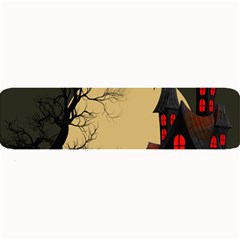 Halloween Moon Haunted House Full Moon Dead Tree Large Bar Mat by Ravend