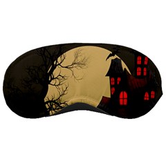 Halloween Moon Haunted House Full Moon Dead Tree Sleeping Mask by Ravend