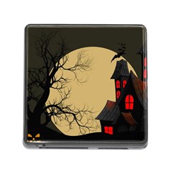 Halloween Moon Haunted House Full Moon Dead Tree Memory Card Reader (square 5 Slot) by Ravend