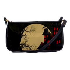 Halloween Moon Haunted House Full Moon Dead Tree Shoulder Clutch Bag by Ravend