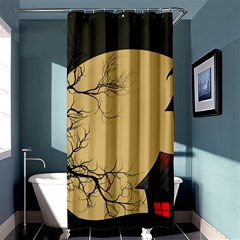 Halloween Moon Haunted House Full Moon Dead Tree Shower Curtain 36  X 72  (stall)  by Ravend