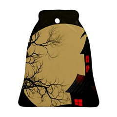 Halloween Moon Haunted House Full Moon Dead Tree Ornament (bell) by Ravend