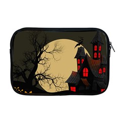 Halloween Moon Haunted House Full Moon Dead Tree Apple Macbook Pro 17  Zipper Case by Ravend