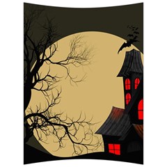 Halloween Moon Haunted House Full Moon Dead Tree Back Support Cushion by Ravend