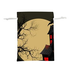 Halloween Moon Haunted House Full Moon Dead Tree Lightweight Drawstring Pouch (m) by Ravend