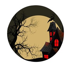 Halloween Moon Haunted House Full Moon Dead Tree Mini Round Pill Box (pack Of 3) by Ravend