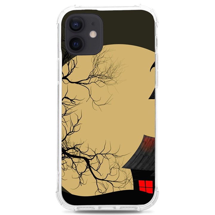 Halloween Moon Haunted House Full Moon Dead Tree iPhone 12/12 Pro TPU UV Print Case