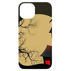 Halloween Moon Haunted House Full Moon Dead Tree Iphone 14 Black Uv Print Case by Ravend