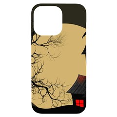 Halloween Moon Haunted House Full Moon Dead Tree Iphone 14 Pro Max Black Uv Print Case by Ravend