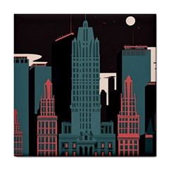 New York City Nyc Skyline Cityscape Tile Coaster by Ravend