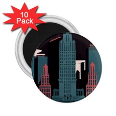 New York City Nyc Skyline Cityscape 2 25  Magnets (10 Pack)  by Ravend