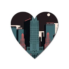 New York City Nyc Skyline Cityscape Heart Magnet by Ravend