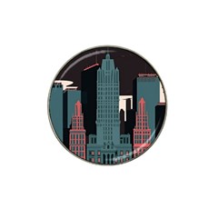 New York City Nyc Skyline Cityscape Hat Clip Ball Marker (4 Pack) by Ravend