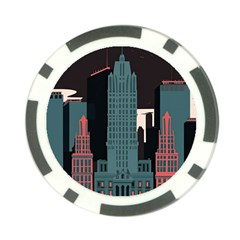 New York City Nyc Skyline Cityscape Poker Chip Card Guard by Ravend